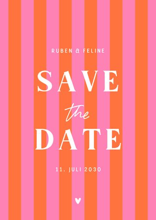 Save the Date Hochzeitskarte gestreift Colorblocking