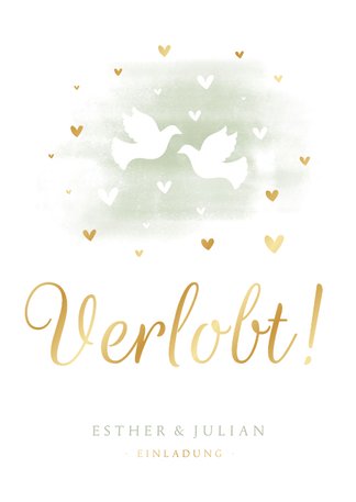Einladungskarte zur Hochzeit Tauben und Send a Smile