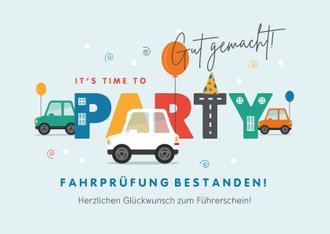 Lustige Glückwunschkarte Fahrprüfung Send a Smile