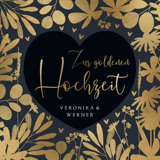 Zur goldenen Hochzeit Glückwunschkarte Herz Send a Smile
