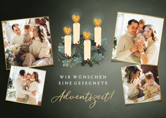 Adventskarte mit Fotocollage & Adventskranz