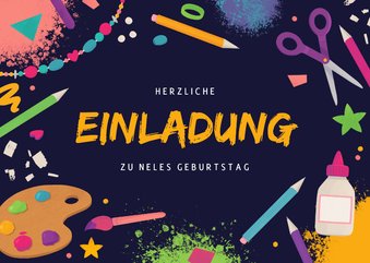 Bastelgeburtstag Einladungskarte 9. Kindergeburtstag 