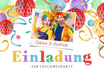 Bunte Einladung zur Karnevalsparty