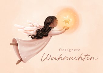 Christliche Weihnachtskarte Engel leuchtender Stern