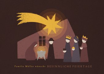 Christliche Weihnachtskarte mit Krippe