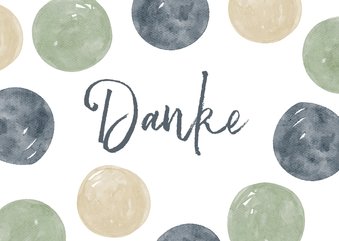 Danke-Karte Konfetti Aquarell blaugrün