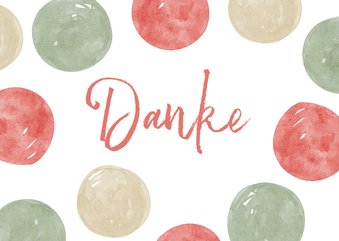 Danke-Karte Konfetti Aquarell rosé-grün