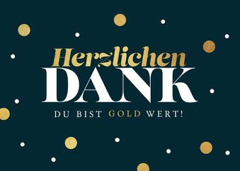 Dankeskarte 'Gold wert' Konfetti