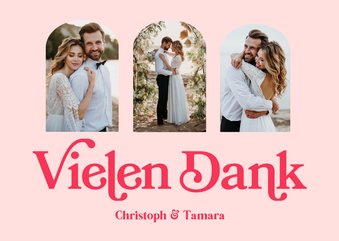 Dankeskarte Hochzeit Retro-Optik & Foto