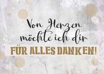 Dankeskarte im trendigen Grunge-Look