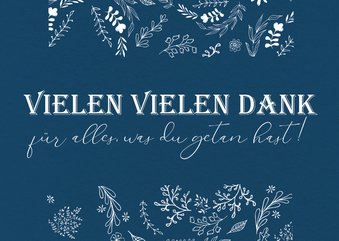 Dankeskarte mit illustrierten Blumen