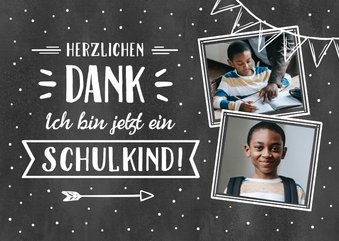Dankeskarte Schulanfang Fotos & Kreidetafel