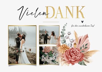 Dankeskarte zur Hochzeit Bohemian Flowers