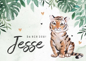 Danksagung Geburt Tiger botanisch grün Foto innen