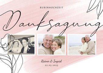 Danksagung zum Hochzeitstag feine Linien