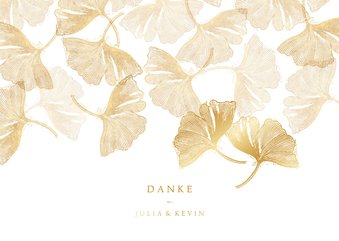 Danksagung zur Hochzeit Ginkgoblätter Stempel Foto innen