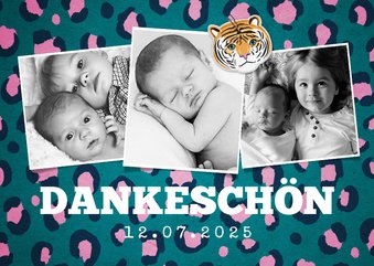 Danksagung zur Taufe Fotos Tierprint und Tiger