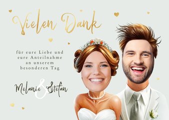Danksagungskarte Hochzeit lustige Porträts