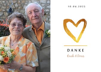 Danksagungskarte Hochzeitstag Foto und Herz