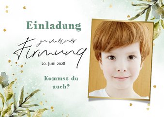 Einladung Firmung Foto Aquarell botanisch