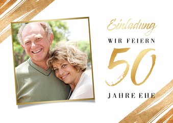 Einladung Goldene Hochzeit Foto & Goldakzente
