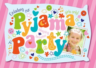 Einladung Kindergeburtstag Pyjamaparty Girls only