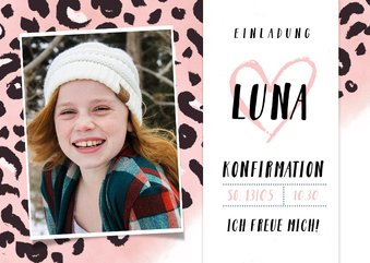 Einladung Konfirmation Foto und Pantherprint