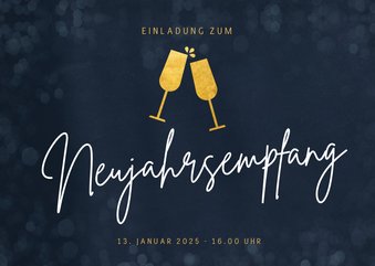 Einladung Neujahrsempfang Sektgläser