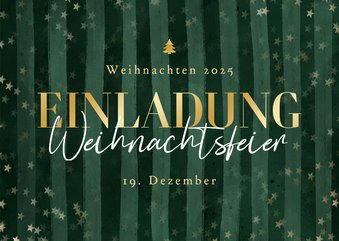 Einladung Weihnachtsfeier grün gestreift
