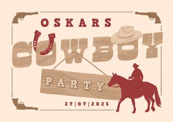 Einladung zum Cowboy-Kindergeburtstag 6 Jahre