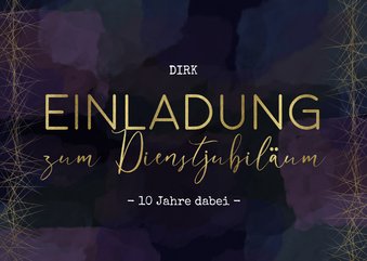 Einladung zum Dienstjubiläum mit Foto und Neon-Look