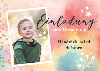 Einladung zum farbenfrohen Kindergeburtstag 4 Jahre