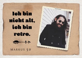 Einladung zum Geburtstag Retro mit Foto