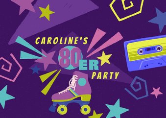 Einladung zur 80er-Jahre Motto-Party