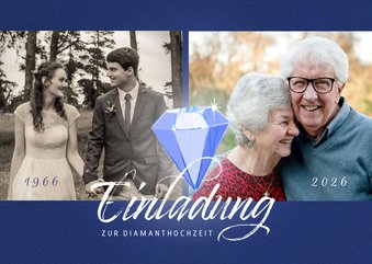 Einladung zur Diamanthochzeit mit Fotos