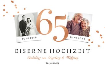 Einladung zur eisernen Hochzeit mit Fotos