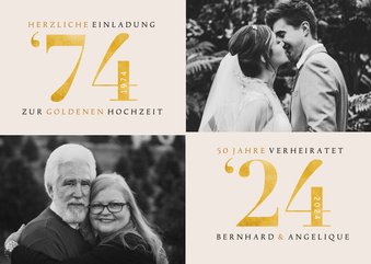 Einladung zur goldenen Hochzeit Fotos 1974-2024