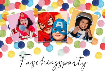 Einladung zur Kinder-Faschingsparty Fotocollage