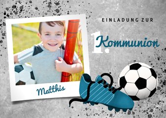 Einladung zur Kommunion Foto & Fußball