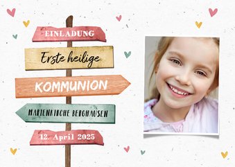 Einladung zur Kommunion Foto & Wegweiser