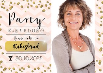 Einladung zur Ruhestand-Party rosa