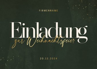 Einladung zur Weihnachtsfeier Goldakzente