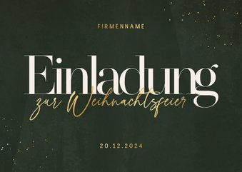 Einladung zur Weihnachtsfeier Goldakzente