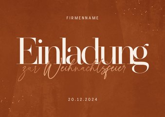 Einladung zur Weihnachtsfeier Kupferakzente