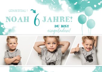 Einladungskarte 6. Kindergeburtstag Fotocollage