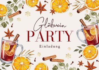 Einladungskarte Glühweinparty Winterfest