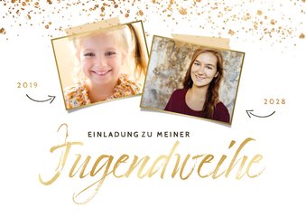 Einladungskarte Jugendweihe Fotos früher und heute