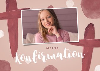 Einladungskarte Konfirmation Foto gemaltes Kreuz