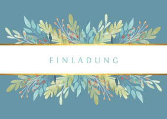 Einladungskarte zum Geburtstag Zweige Aquarell