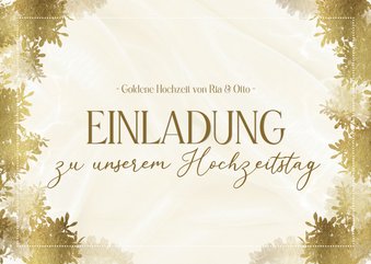 Einladungskarte zum Hochzeitstag mit romantischem Look